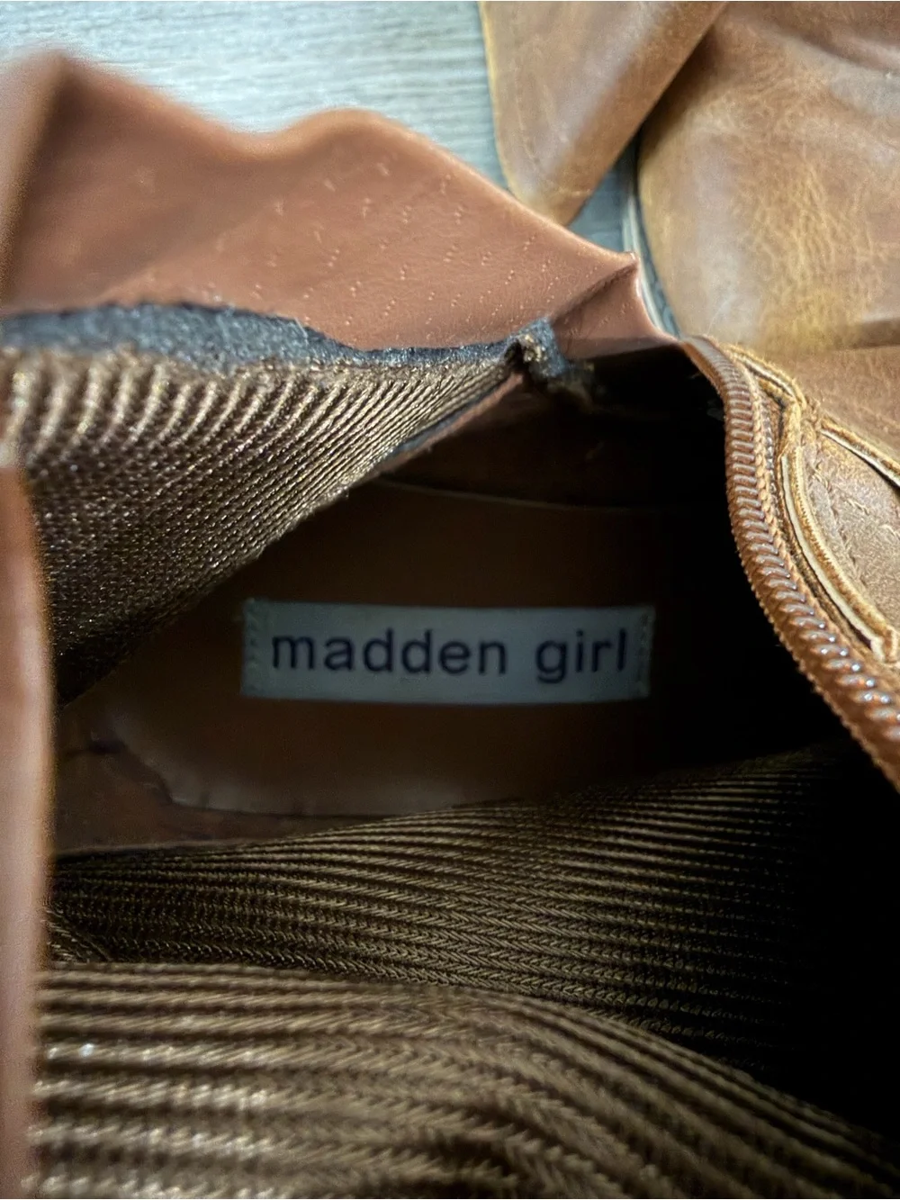 Madden Girl “Christy” Brown Mid-Calf Buckle Riding Boots
